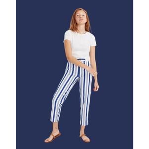 Madewell blue white stripe wide leg tapered pants size 26